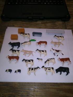 An8705cn Evemodel 24 Ho Scale Nicley Painted Cattle / Cows And Figures Free Ship