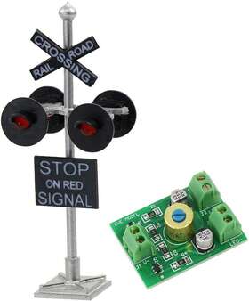Jtd876rp Evemodel 1 Set Ho Scale Railroad Train/track Crossing Sign 4 Heads Led Made Ci