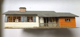 02192 Faller Vtg Ho Train House #02192 Ranch With Attached Garage Fully Assembled