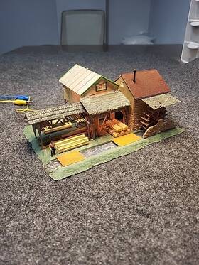 130229 Faller Ho Operating Water Wheel Sawmill Motorized Moving And Saw