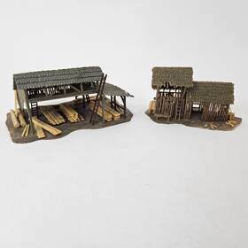 130288 Faller Ho Scale Lumber Yard With Logs Beams Wooden Planks And Log Barn