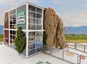 130324 Faller Ho Scale Built Model - Dav Rock Climbing Center With Figures Leds #130324