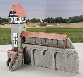 130404 Faller 130402 Ho Scale Built Models City Gate Tower #130402 And Wall Section #130404