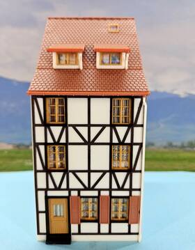 130431 Faller Ho Scale Built Model- 3-story Half-timbered House With Dormers #130431