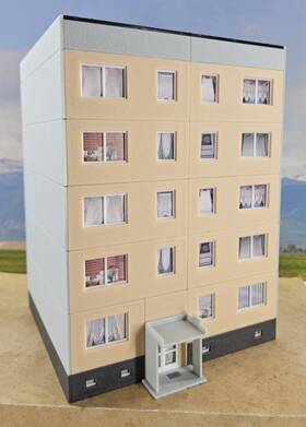 130803 Faller Ho Scale Built Model - 5-story Modern Pre-fabricated High-rise #130803