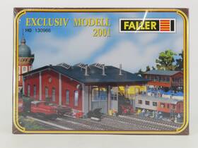 130966 Faller Ho Scale Kit 3-stall Coach Workshop With Motor Drive Unit - Sealed