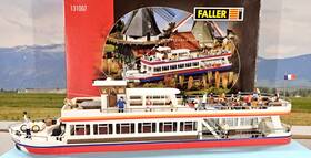 131007 Faller Ho Scale Built Model - Double Deck Ferryboat With 30 Preiser Figures