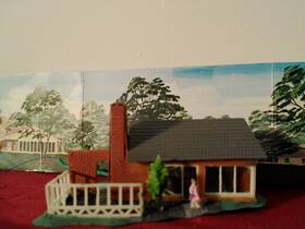 319934 Faller Ho Scale Home With Fence And Patio 1960s Led People Shrubs Trees