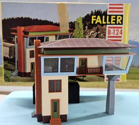 B-124 Faller Vintage Ho Scale Built Model - Single Track Signal Tower With Box #b-124
