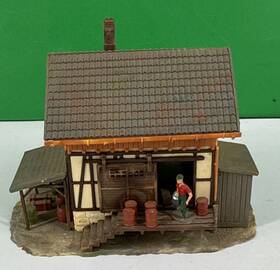 B-156 Faller Vintage Train Ho 1/87 Cargo Warehouse Fully Built And Decorated