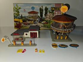 B-215 Faller Vintage German Ho Scale Set Of And B217 Shell Gas Stations B-215 Faller Vintage German Ho Scale Set Of And B217 Shell Gas Stations