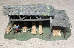B-288 Faller Train Ho 1/87 Scale Lumber Yard Wood Shed Mill Vintage