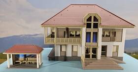 B-356 Faller Ho Scale Built Post Office Model With Bus Stop #b-356 B-356 Faller Ho Scale Built Post Office Model With Bus Stop #b-356