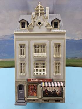B-928 Faller Older Ho Scale Built Model - 3-story Townhouse With Shops #b-928