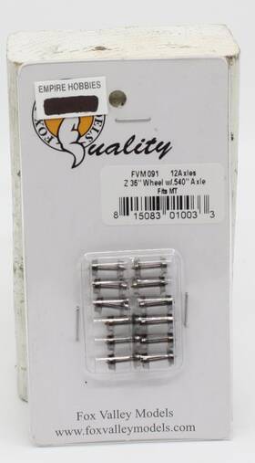 Fvm091 Fox Valley Models 12 Axles Z 36 Inch Wheel With .540 Axels