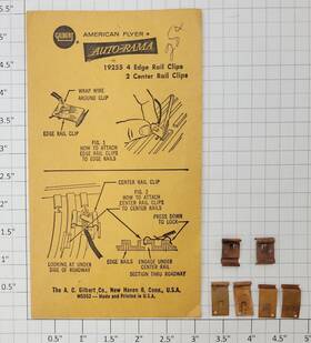 19255 Gilbert American Flyer Auto-rama Rail Track Clips In Original Envelope