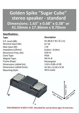 Gs15112h202 Golden Spike Standard Sugar Cube Stereo Speaker