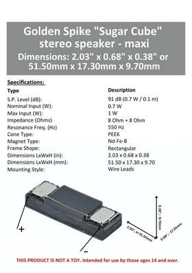 Gs15112h203 Golden Spike Maxi Sugar Cube Stereo Speaker