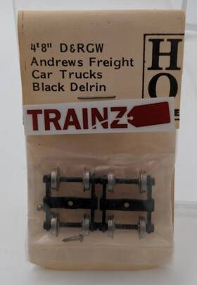 5145 Grandt Line Ho Scale 4ft 8 Inch Drgw Andrews Freight Trucks Black Metal Treads