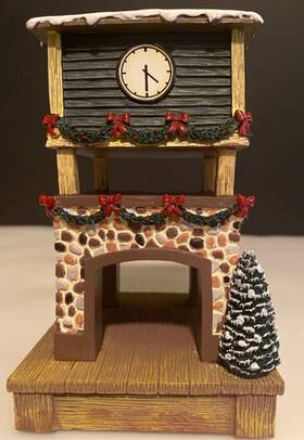 14-00217-005 Hawthorne Village Inch Clock Tower Train Station Railroad Acc. Lighted 14-00217-005 Hawthorne Village Inch Clock Tower Train Station Railroad Acc. Lighted