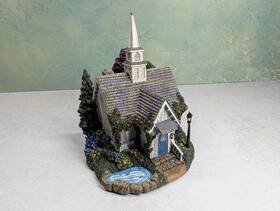 79736 Hawthorne Village Used Seaside Chapel Building Thomas Kinkade