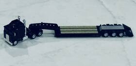 006592 Herpa Ho Kenworth K-100 Black Tractor And Lowboy Trailer 006592 Herpa Ho Kenworth K-100 Black Tractor And Lowboy Trailer