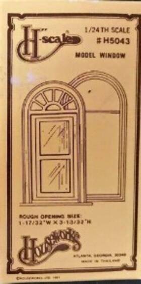 H5043 Houseworks 1/24th Scale Rough Opening Model Window 1-17/32 Inch W X 3-13/32 H