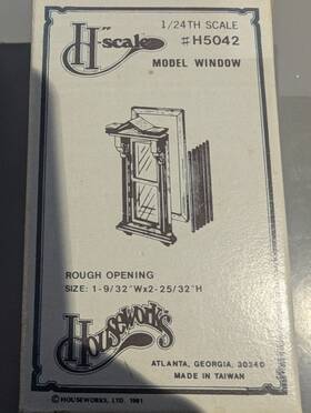 X2-25 Houseworks H5052 1/24th Scale Rough Opening Model Window 1-9/32 Inch W X2-25/32 H