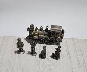 931rs Irs Lot Of 5 Collectible Pewter Figures And Locomotive Pioneer Western A/a 931rs Irs Lot Of 5 Collectible Pewter Figures And Locomotive Pioneer Western A/a