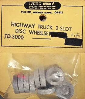 Td-3000 Ivers Ho Highway Truck 2-slot Disc Wheels Pack Of 10 Td-3000 Ivers Ho Highway Truck 2-slot Disc Wheels Pack Of 10