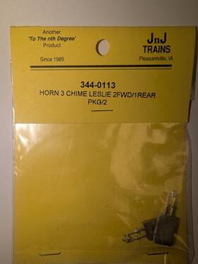 344-0113 Jnj Trains N Scale Horn 3 Chime Leslie 2 Fwd/1 Rear Pack Of