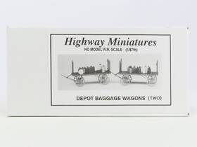 360-301 Jordan Ho Scale Highway Miniatures Kit #360-301 Depot Baggage Wagons Two