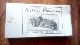 C-221 Jordan Products #c-221 Highway Miniatures Ho Scale Model Ahrens Fox Fire Truck