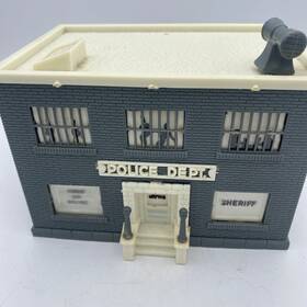 44041 K-line Vtg O Scale Train Display Layout Police Station Plastic Building 6x4 Inch