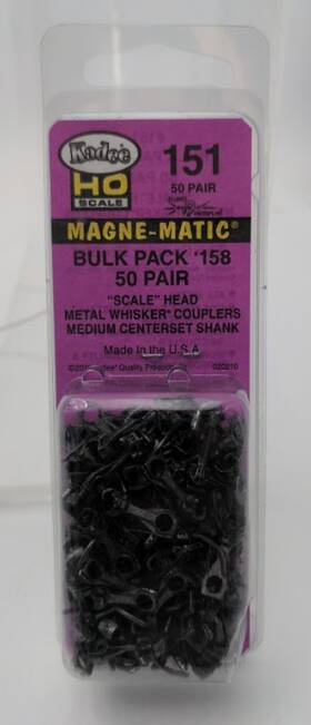 151-50 Kadee Ho Metal Whisker Couplers Medium Centerset Shank Pack Of 50