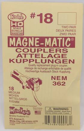 Kadee 765484000181 18 Ho Nem .340 Inch 362 Medium Coupler