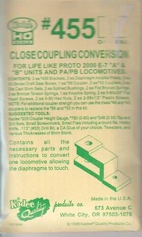Kadee 765484004554 455 Ho Close Coupling Conversion Kit For Life-like One Pair 10