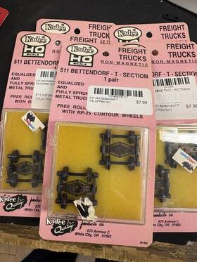 Kadee 765484005117 Msh-kadee #511 Bettendorf T-section Trucks With 33 Inch Back Metal Wheels Ho 5 Packs