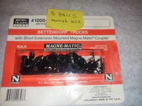 1000-10 Kadee Micro-trains N Scale Bettendorf Trucks Short Couple 8 Pair Open Box