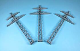23-401 Kato High Tension Electrical Pylons Set Of 3 - Fully Assembled And Rtu 23-401 Kato High Tension Electrical Pylons Set Of 3 - Fully Assembled And Rtu