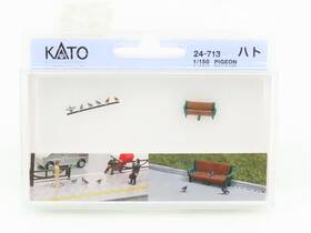 24-713 Kato N 1/150 Scale Figu-animal Park Bench And 6 Pigeon Figures