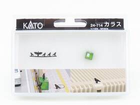 24-714 Kato N 1/150 Scale Figu-animal Trash Can And 5 Crow Figures