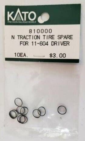 11-604 Kato 952844198466 810000 N Traction Tire Spare For Driver Bag Of 10