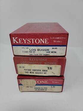 Ho-100 Keystone Ho-102 Lot Of 3 Locomotive Works 101 And 102. Cast Metal Log Boiler