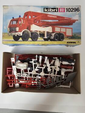10296 Kibri Ho 1 87 Mercedes Schwing Long Reach Fire Pumper Kit - Read