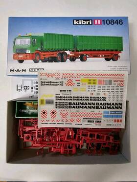 10846 Kibri Ho 1 87 Man Roll On/off Skip Truck With Meiller Trailer And Bins