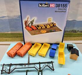 38155 Kibri Partially Built Ho Scale Model Kit -10 Dumpsters And 4 Roll-offs Bins #38155 38155 Kibri Partially Built Ho Scale Model Kit -10 Dumpsters And 4 Roll-offs Bins #38155