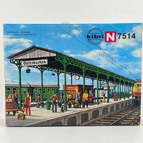 7514 Kibri Passenger Railroad Station Platform Building Model Kit N Scale