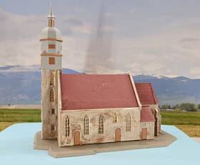 9767 Kibri Vintage Ho Scale Built Model Kit - Town Church With Steeple #9767