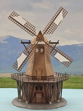 B-7310 Kibri Older N Scale Built Model - Replica Of Windmill In Lemkenhafen #b-7310